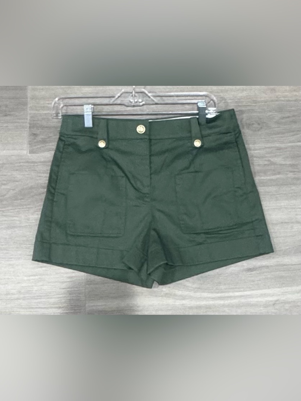 J. Crew Forest Green High-Waist Patch Pocket Shorts